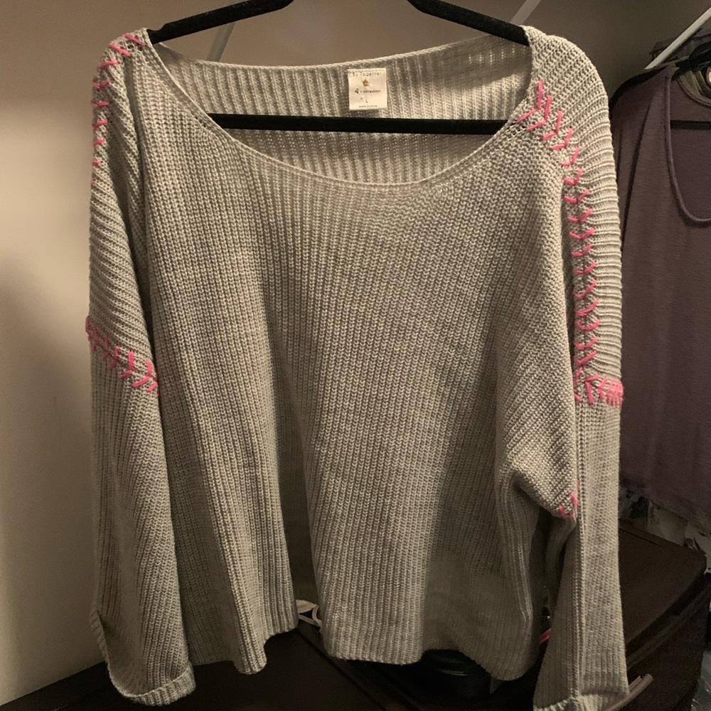 By Together Grey knit sweater. Size large
